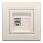 Мультимедійна розетка, кремова, Asfora - Schneider Electric [EPH5000123]