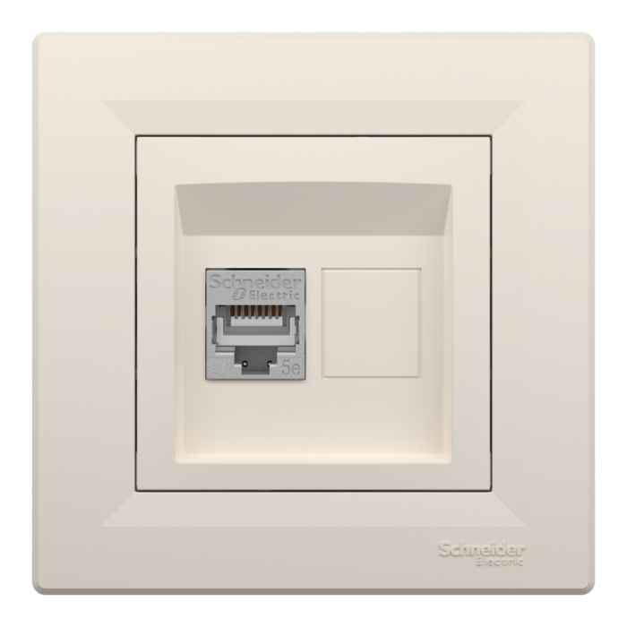Розетка RJ45, тип STP,  кат. 5е крем Asfora, Schneider Electric [EPH5000123]