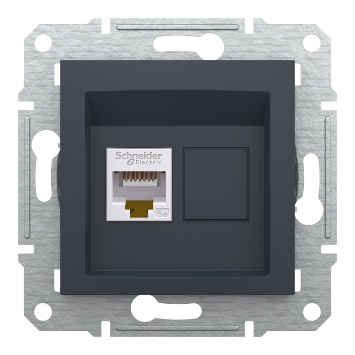 Розетка RJ45, тип STP,  кат. 5е Asfora антрацит, Schneider Electric [EPH5000171]