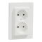 Розетка подвійна без заземлення біла Asfora, Schneider Electric [EPH9700121]