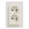 Розетка подвійна без заземлення кремова Asfora, Schneider Electric [EPH9700123]