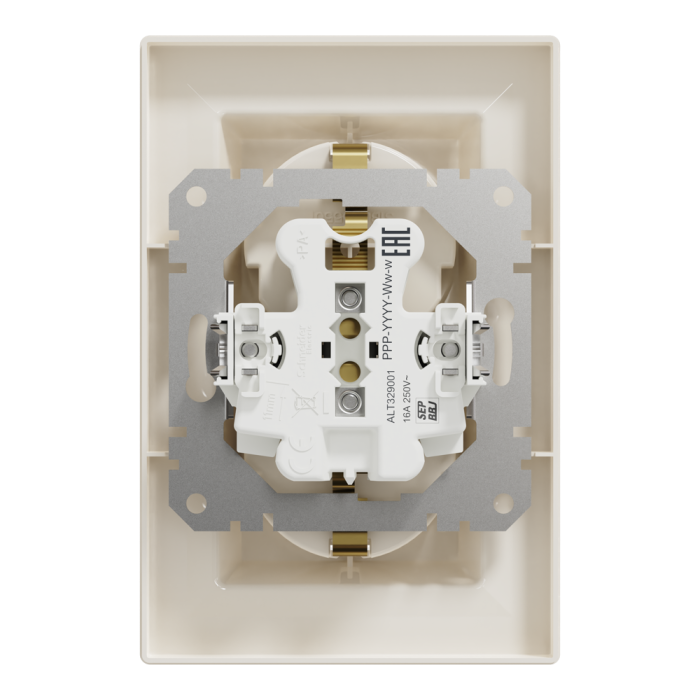 Розетка подвійна з заземленням кремова Asfora, Schneider Electric [EPH9900123]