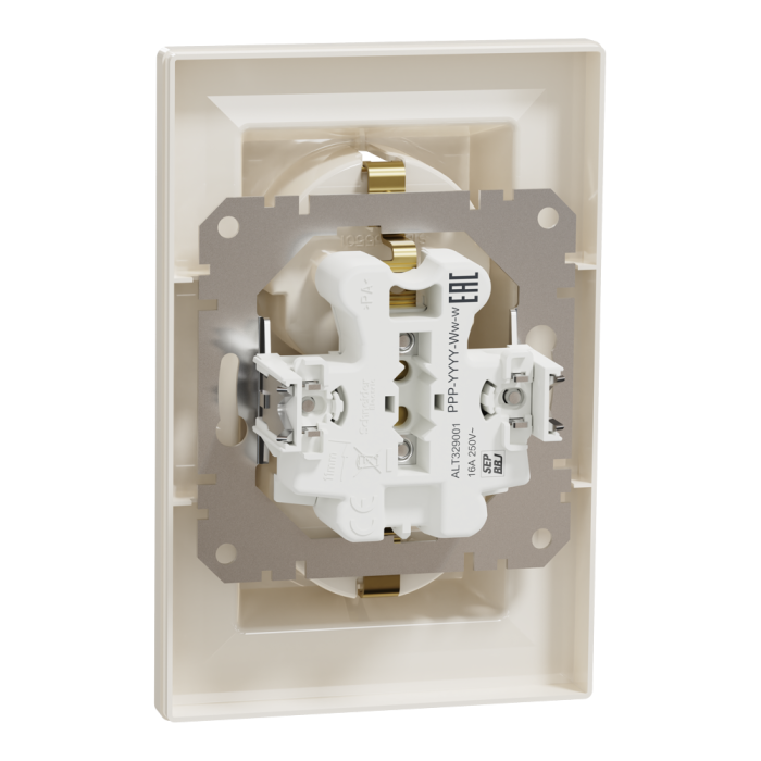 Розетка подвійна з заземленням кремова Asfora, Schneider Electric [EPH9900123]