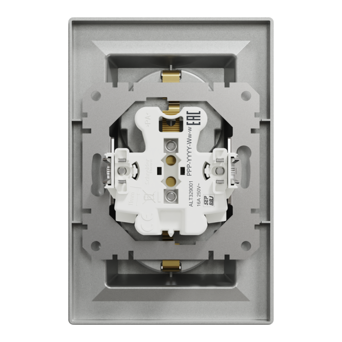 Розетка подвійна з заземленням алюміній Asfora, Schneider Electric [EPH9900161]
