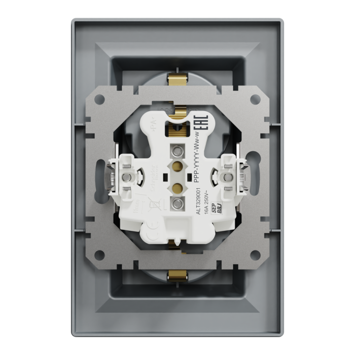 Розетка подвійна з заземленням сталь Asfora, Schneider Electric [EPH9900162]