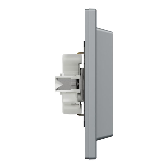Розетка подвійна з заземленням сталь Asfora, Schneider Electric [EPH9900162]