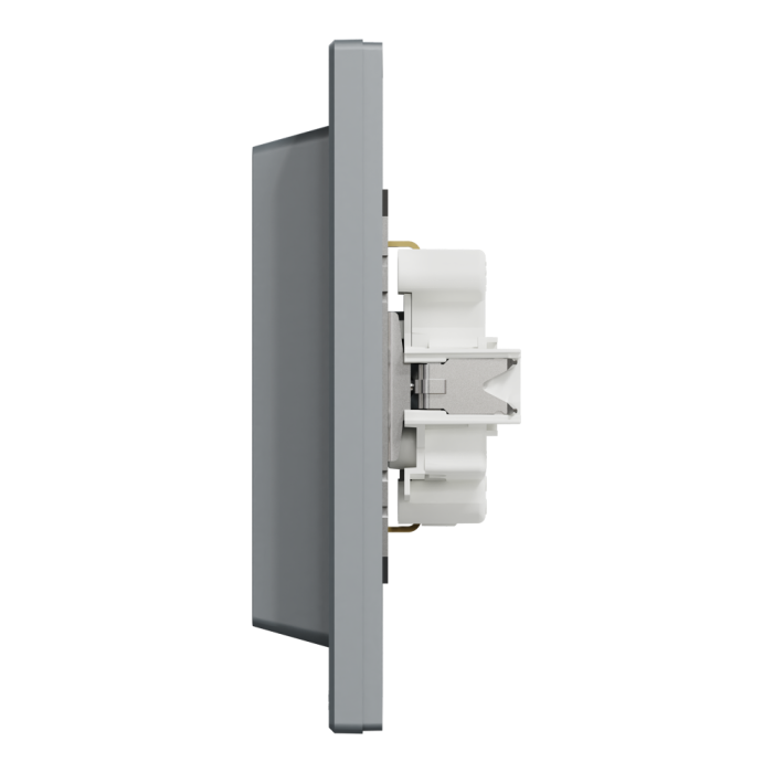 Розетка подвійна з заземленням сталь Asfora, Schneider Electric [EPH9900162]
