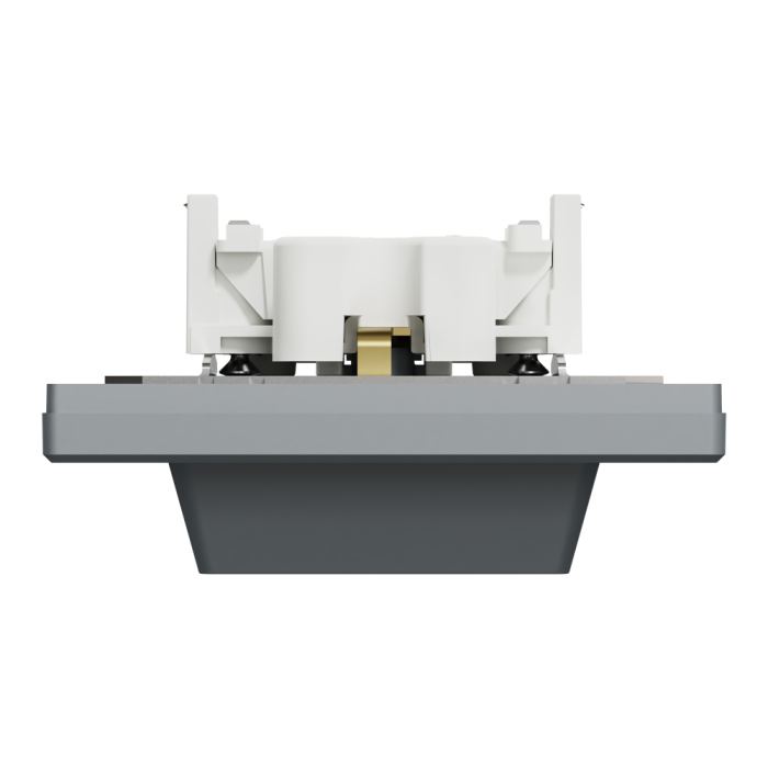 Розетка подвійна з заземленням сталь Asfora, Schneider Electric [EPH9900162]