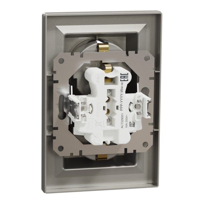 Розетка подвійна з заземленням бронза Asfora, Schneider Electric [EPH9900169]