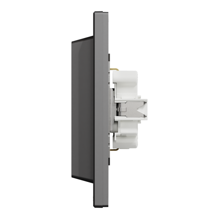 Розетка подвійна з заземленням антрацит Asfora, Schneider Electric [EPH9900171]