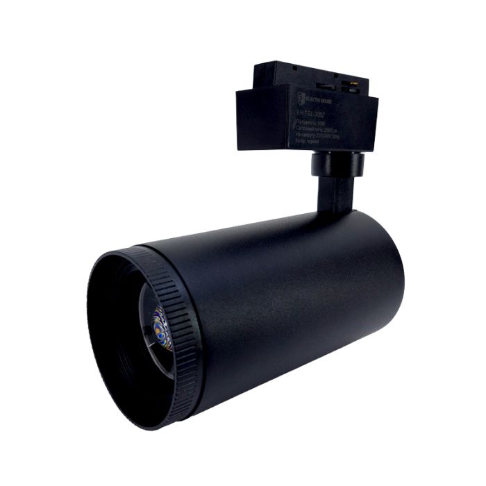 LED світильник трековий з функцією ZOOM 30 Вт, 4100К, чорний, Electro House [EH-TGL-30BZ]