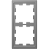 Рамка 2 постова, нержавіюча сталь, Merten - Schneider Electric [MTN4020-6536]