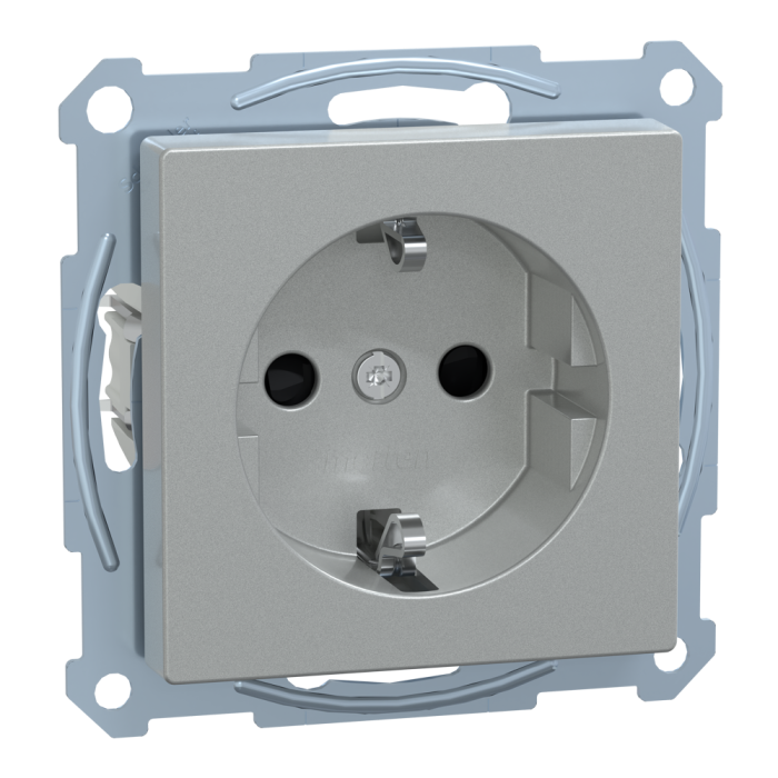 Розетка, Merten, Sm мех. розетки schuko з з/к, алюмінієвий, Schneider Electric, [MTN2300-0460]