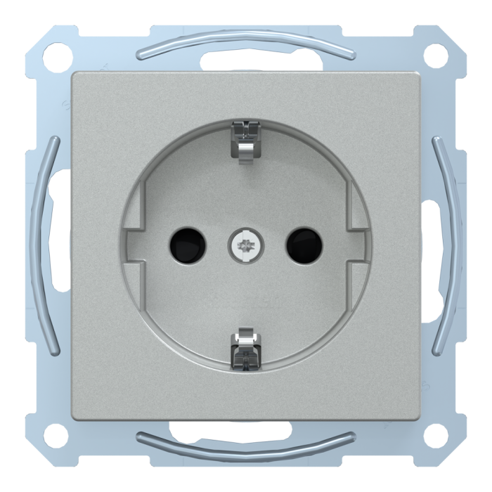 Розетка, Merten, Sm мех. розетки schuko з з/к, алюмінієвий, Schneider Electric, [MTN2300-0460]