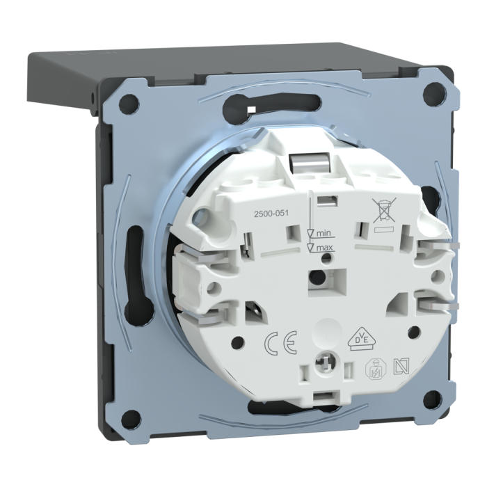 Розетка, 16 А, чорна, Merten, Schneider Electric [MTN2314-6034]