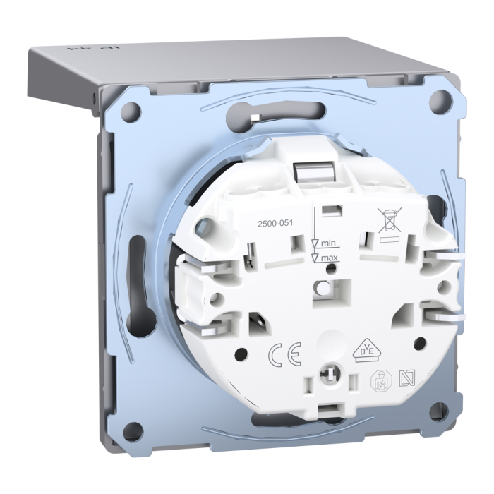 Розетка, 16 А, нержавіюча сталь, Merten, Schneider Electric [MTN2314-6036]