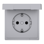 Розетка, Merten, D-Life РОЗ. з/к і криш. IP44 НЕРЖ.СТАЛЬ, нержавіюча сталь, Schneider Electric, [MTN2314-6036]