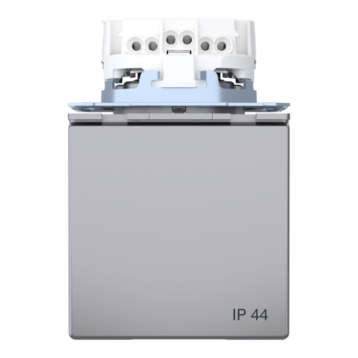 Розетка, Merten, D-Life РОЗ. з/к і криш. IP44 НЕРЖ.СТАЛЬ, нержавіюча сталь, Schneider Electric, [MTN2314-6036]