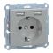 Зарядний пристрій USB + розетка, Merten, Розетка Schuko з 2 USB 2, алюмінієвий, Schneider Electric, [MTN2366-0460]
