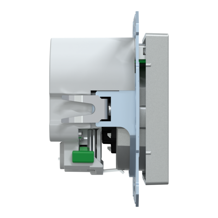 Зарядний пристрій USB + розетка, Merten, Розетка Schuko з 2 USB 2, алюмінієвий, Schneider Electric, [MTN2366-0460]