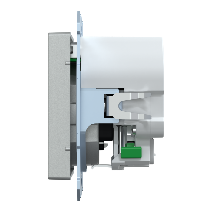 Зарядний пристрій USB + розетка, Merten, Розетка Schuko з 2 USB 2, алюмінієвий, Schneider Electric, [MTN2366-0460]