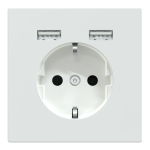 Зарядний пристрій USB + розетка, Merten, Роз.Schuko з 2 USB 2, лотосовий білий (ral 9016), Schneider Electric, [MTN2366-6035]