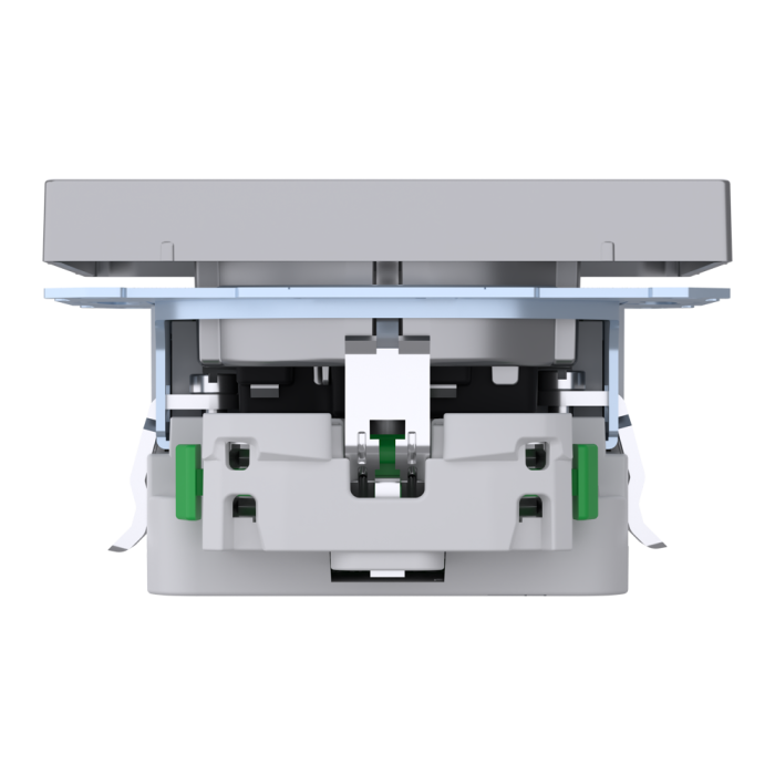 Зарядний пристрій USB + розетка, Merten, Розетка Schuko з 2 USB 2, нержавіюча сталь, Schneider Electric, [MTN2366-6036]