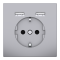 Зарядний пристрій USB + розетка, Merten, Розетка Schuko з 2 USB 2, нержавіюча сталь, Schneider Electric, [MTN2366-6036]