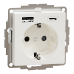 Зарядний пристрій USB + розетка, біла, 16 А, Merten - Schneider Electric [MTN2367-0319]