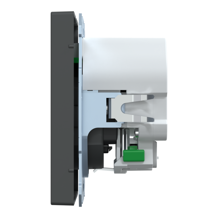 Зарядний пристрій USB + розетка, 16 А, чорна, Merten, Schneider Electric [MTN2367-6034]