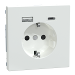 Зарядний пристрій USB + розетка, біла, 16 А, Merten - Schneider Electric [MTN2367-6035]