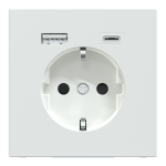 Зарядний пристрій USB + розетка, біла, 16 А, Merten - Schneider Electric [MTN2367-6035]