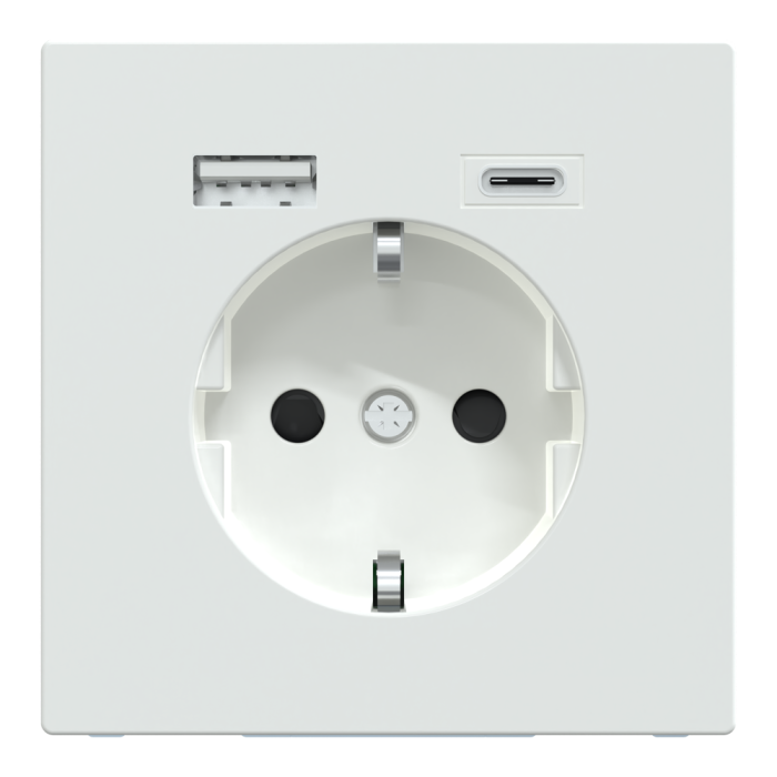 Зарядний пристрій USB + розетка, 16 А, біла, Merten, Schneider Electric [MTN2367-6035]