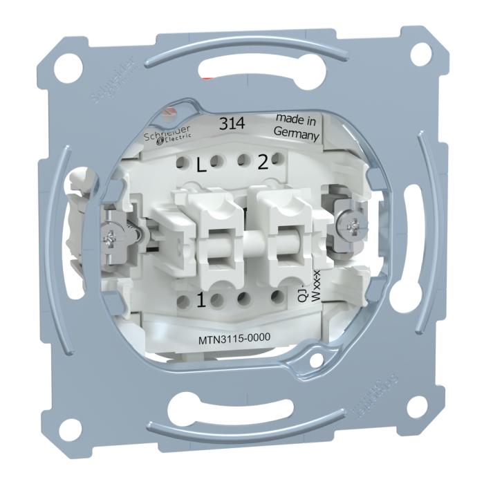 Вимикач, 2-клавішний, 10 А, Merten, Schneider Electric [MTN3115-0000]