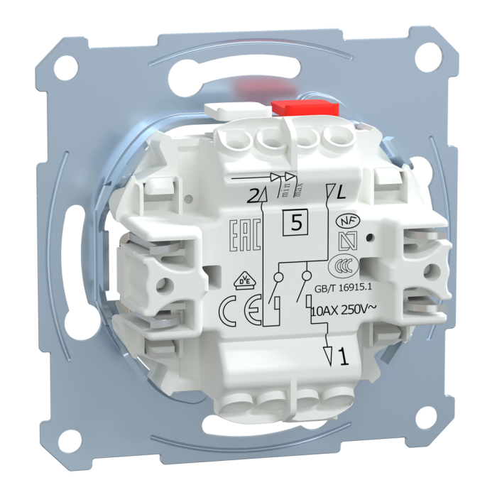 Вимикач, 2-клавішний, 10 А, Merten, Schneider Electric [MTN3115-0000]