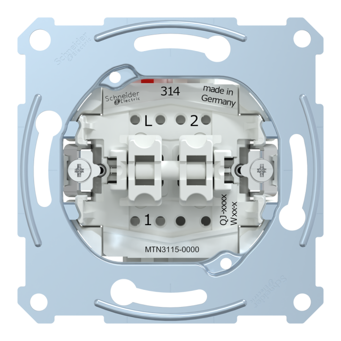 Вимикач, 2-клавішний, 10 А, Merten, Schneider Electric [MTN3115-0000]