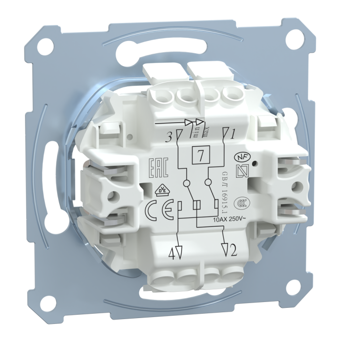 Вимикач, 1-клавішний, 10 А, Merten, Schneider Electric [MTN3117-0000]
