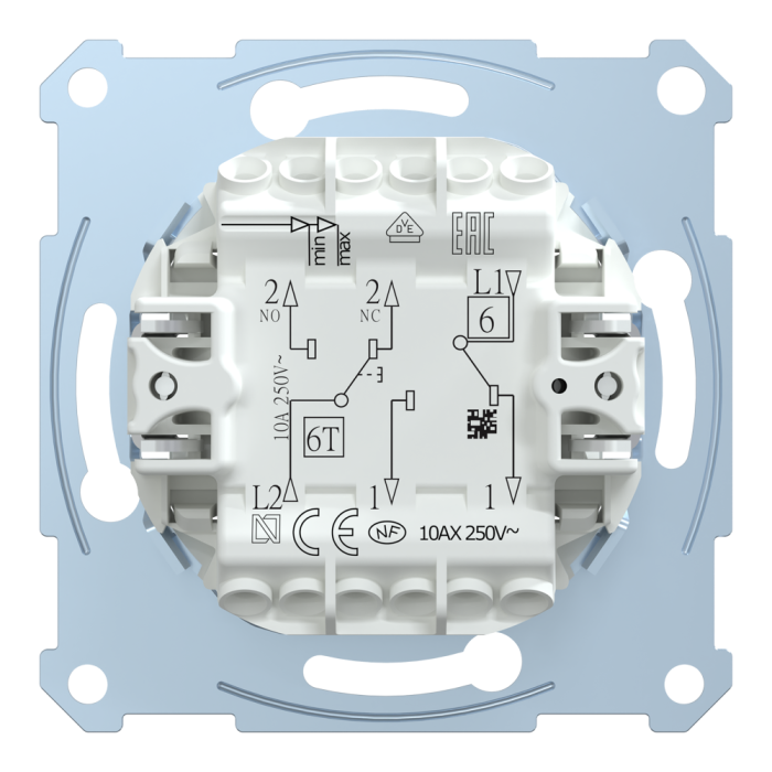 Вимикач + кнопка, 2-клавішна, 10 А, Merten, Schneider Electric [MTN3128-0000]