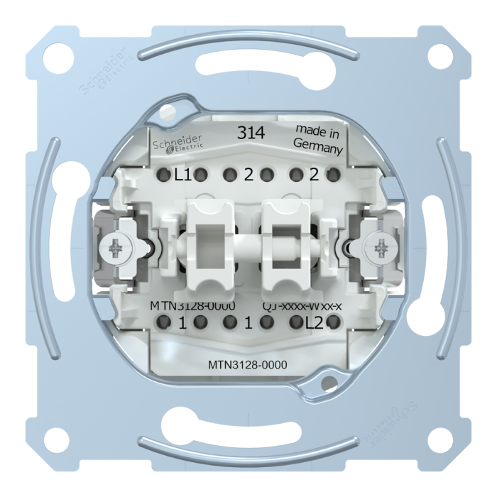 Вимикач + кнопка, Merten, Механ.з клав.і кноп.перем.на 2 напр., Schneider Electric, [MTN3128-0000]