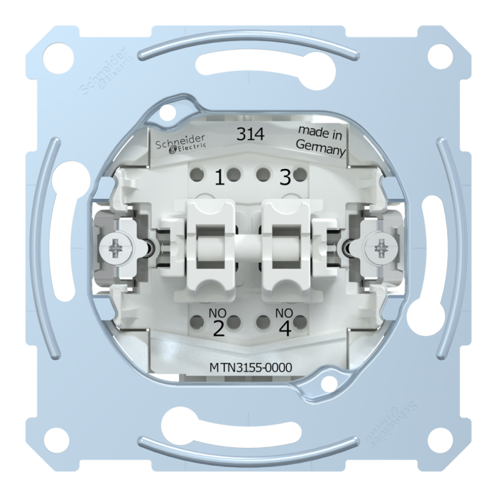 Кнопка, 2-клавішна, 10 А, Merten, Schneider Electric [MTN3155-0000]