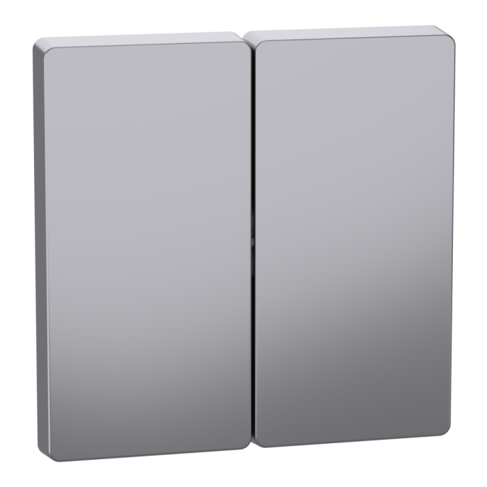 Клавіші для 2-кнопкового вимикача, нержавіюча сталь, Merten - Schneider Electric [MTN3400-6036]