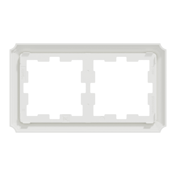 Рамка, Merten, 2 постова D-Atique, лотосовий білий (ral 9016), Schneider Electric, [MTN4020-4735]