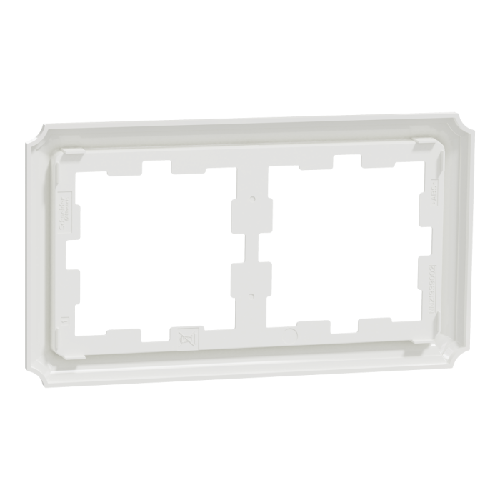Рамка, Merten, 2 постова D-Atique, лотосовий білий (ral 9016), Schneider Electric, [MTN4020-4735]