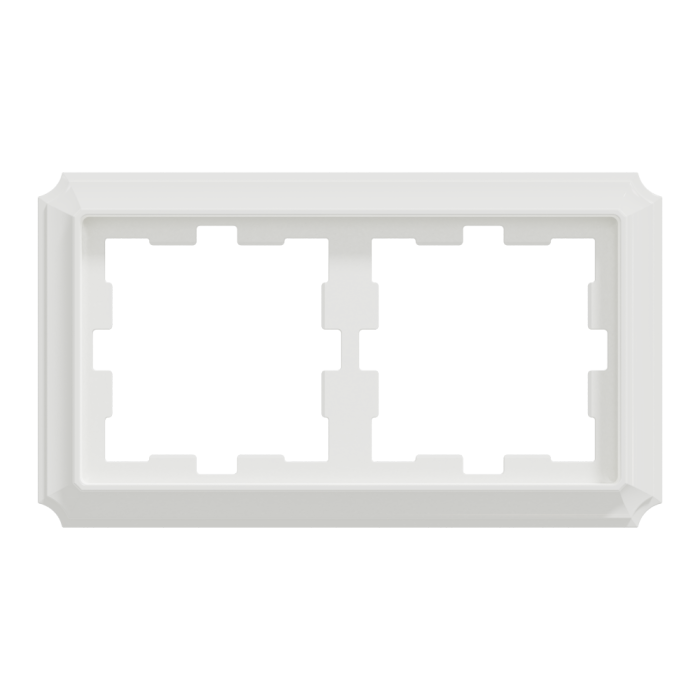 Рамка, Merten, 2 постова D-Atique, лотосовий білий (ral 9016), Schneider Electric, [MTN4020-4735]