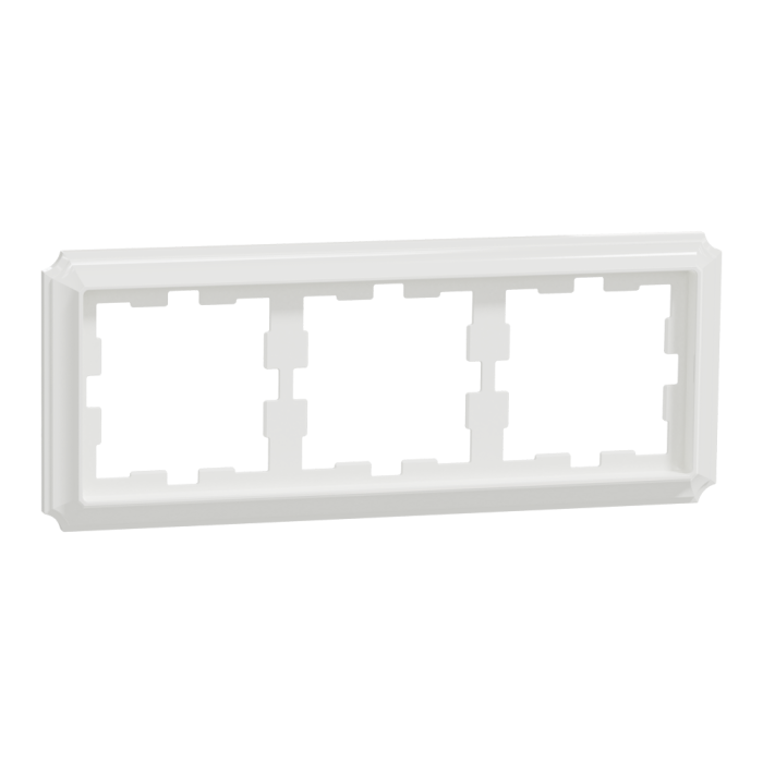 Рамка, Merten, 3 постова D-Atique, лотосовий білий (ral 9016), Schneider Electric, [MTN4030-4735]