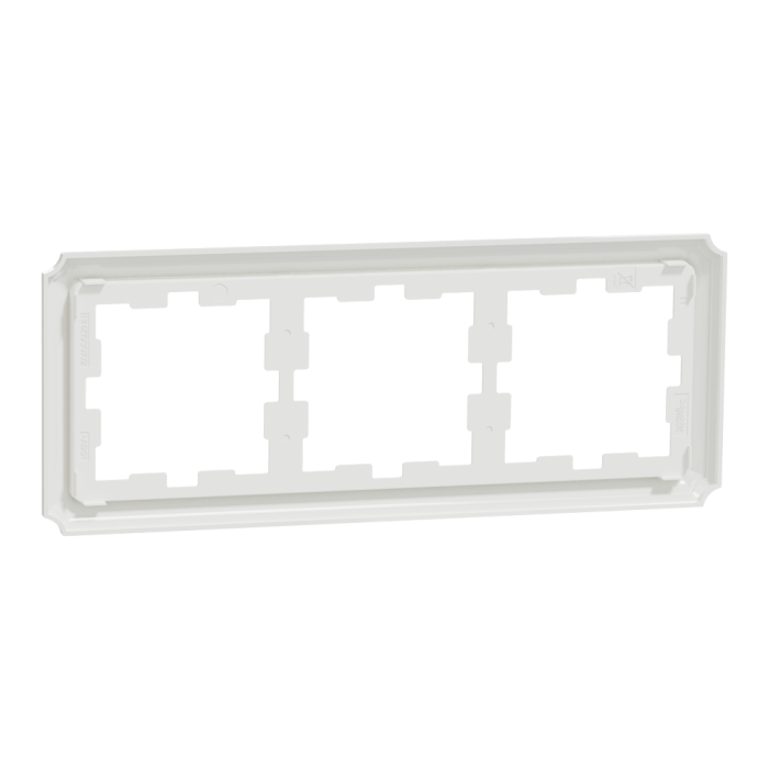 Рамка, Merten, 3 постова D-Atique, лотосовий білий (ral 9016), Schneider Electric, [MTN4030-4735]