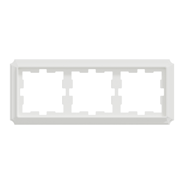 Рамка, Merten, 3 постова D-Atique, лотосовий білий (ral 9016), Schneider Electric, [MTN4030-4735]