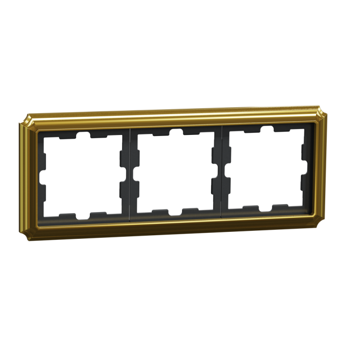 Рамка, Merten, 3 постова D-Atique, золотий (-), Schneider Electric, [MTN4030-4741]