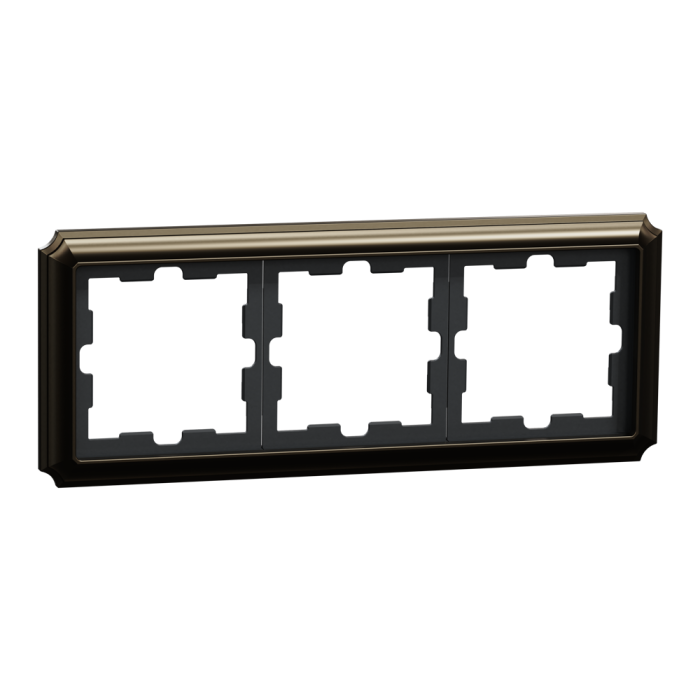 Рамка, Merten, 3 постова D-Atique, мокко металік (-), Schneider Electric, [MTN4030-4752]