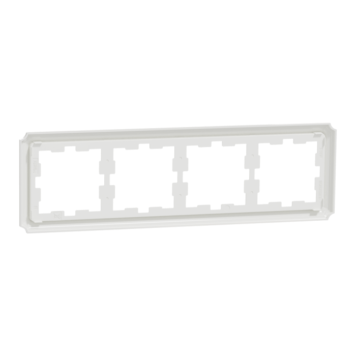 Рамка, Merten, 4 постова D-Atique, лотосовий білий (ral 9016), Schneider Electric, [MTN4040-4735]